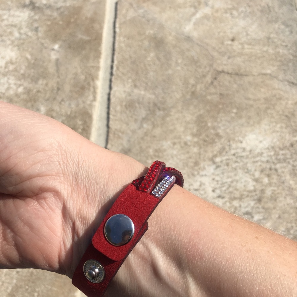Red Rhinestone Wrap Bracelet - Picture 3 of 3